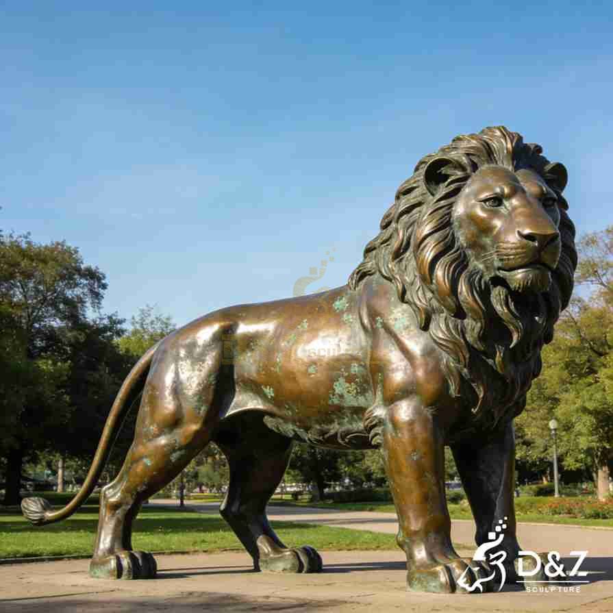 Large Bronze Lion Statue 4