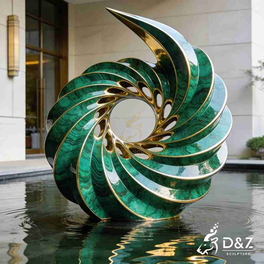 Green Metal Vortex Sculpture 2