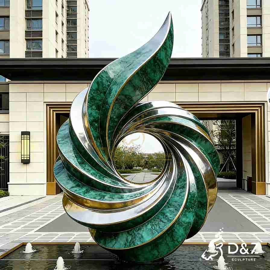 Green Metal Vortex Sculpture 3