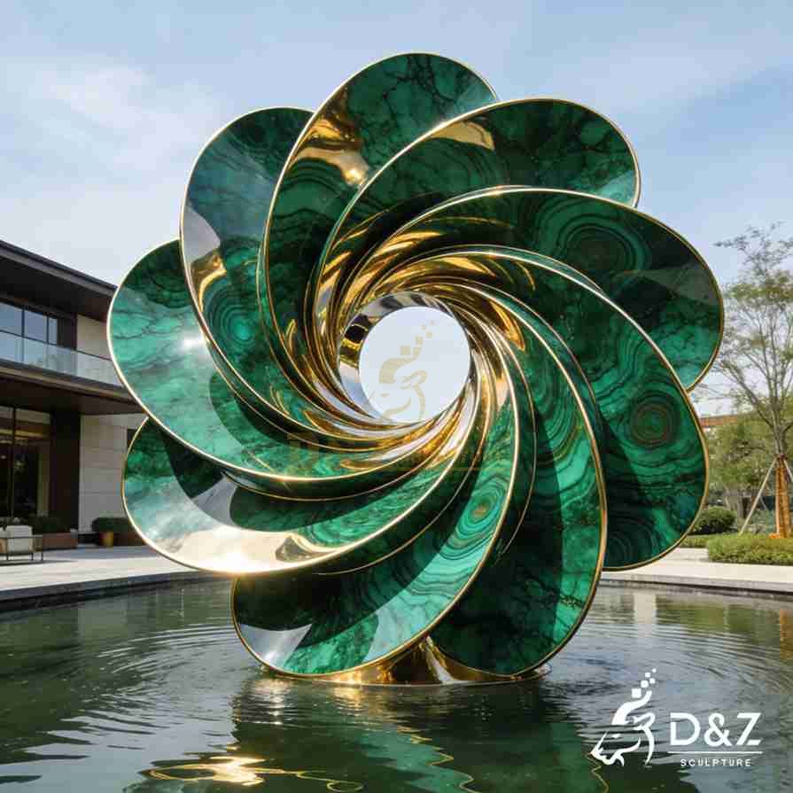 Green Metal Vortex Sculpture 4