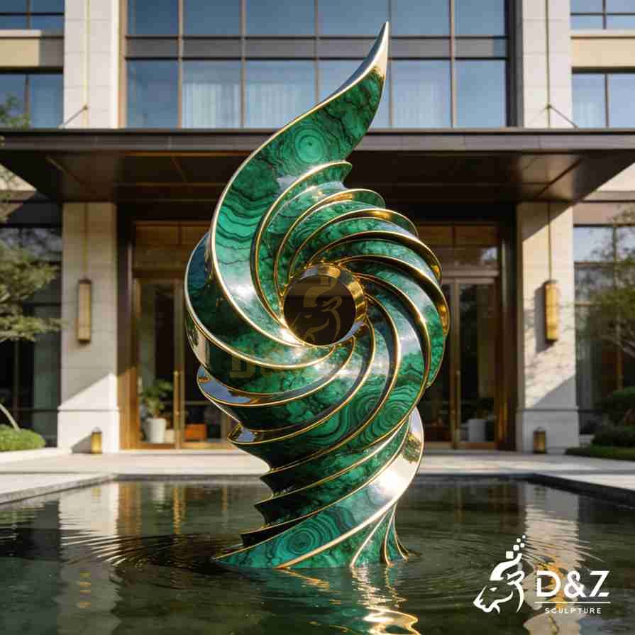 Green Metal Vortex Sculpture 5