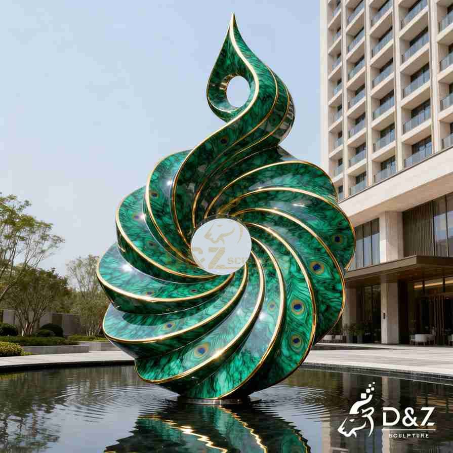 Green Metal Vortex Sculpture 6