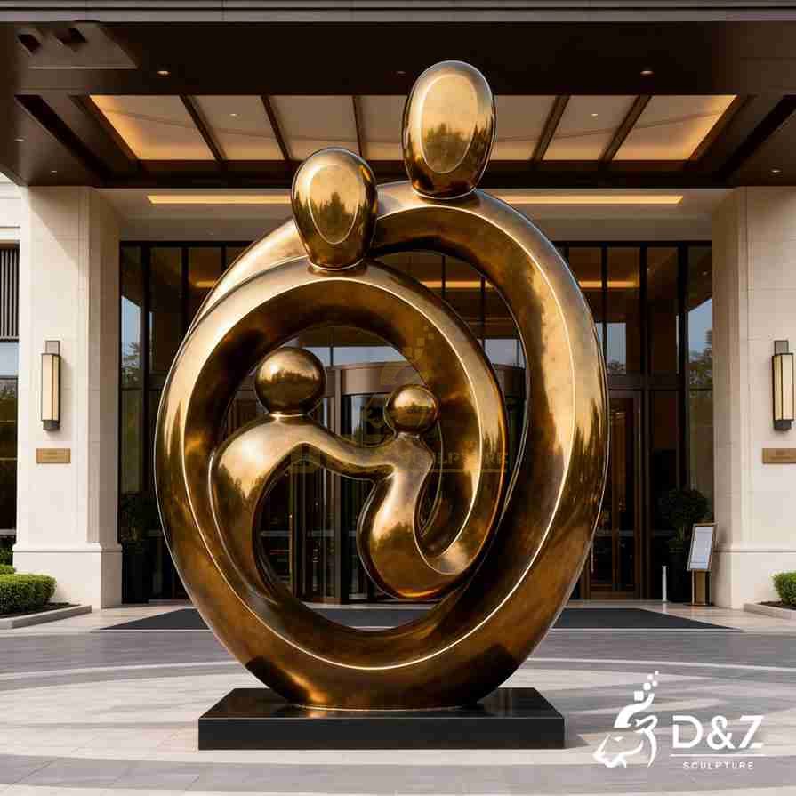 Metal Family Circle Sculpture 3