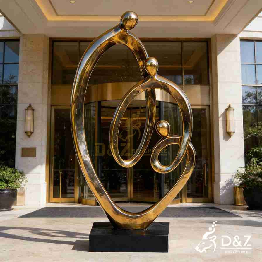 Metal Family Circle Sculpture 4