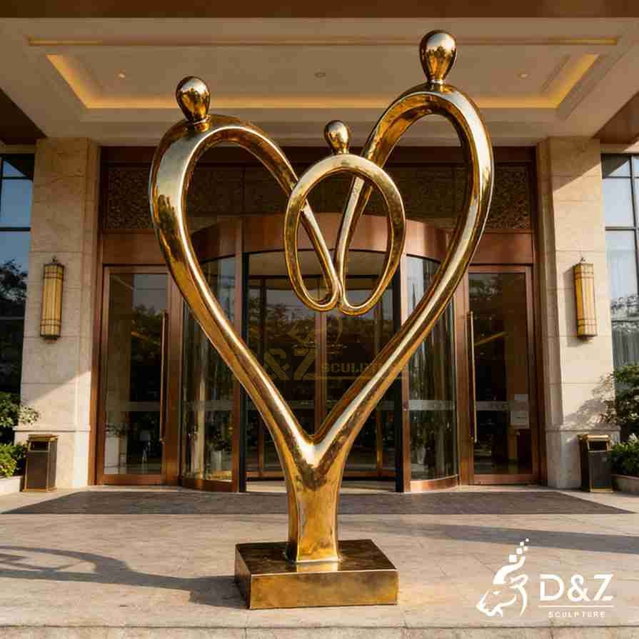 Metal Family Circle Sculpture 5