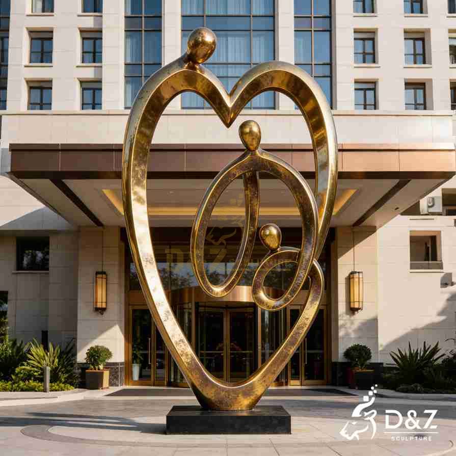 Metal Family Circle Sculpture 6