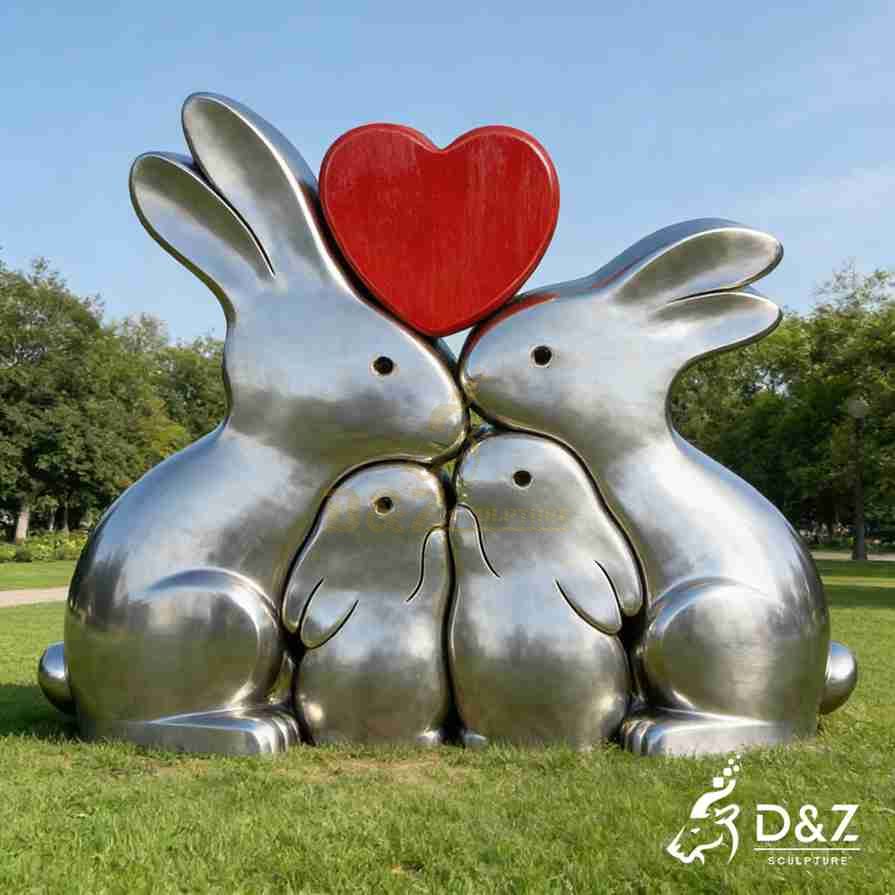 15-2 Large Metal Family Sculptures: Engraving Human Warmth