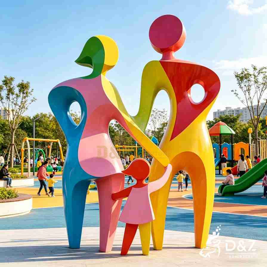15-7 Large Metal Family Sculptures: Engraving Human Warmth