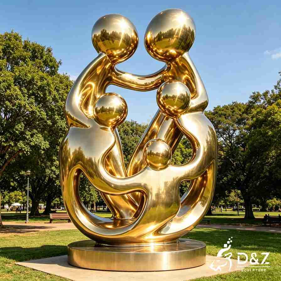 15-8 Large Metal Family Sculptures: Engraving Human Warmth
