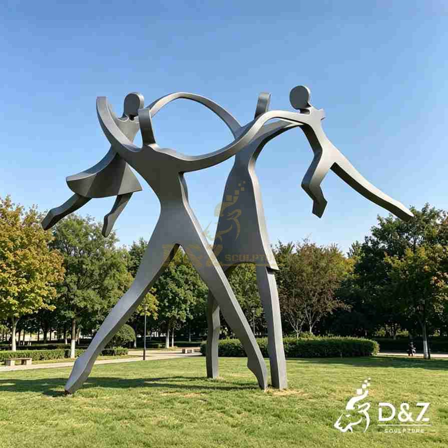 15-10 Large Metal Family Sculptures: Engraving Human Warmth