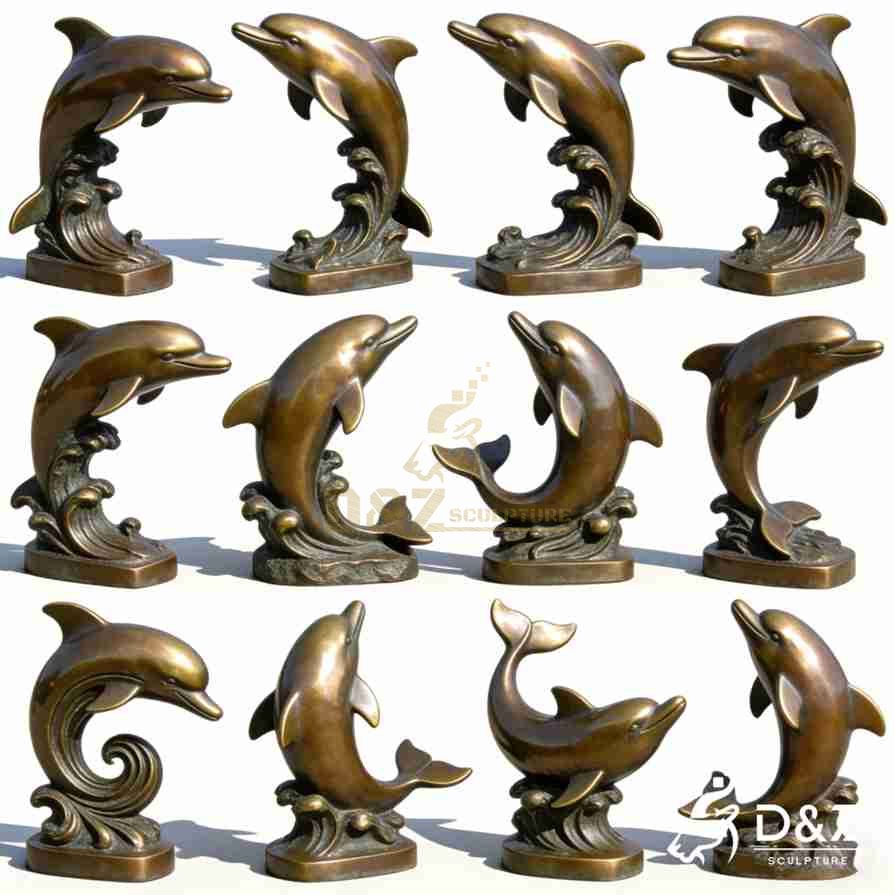 Bronze Dolphin Statue 7