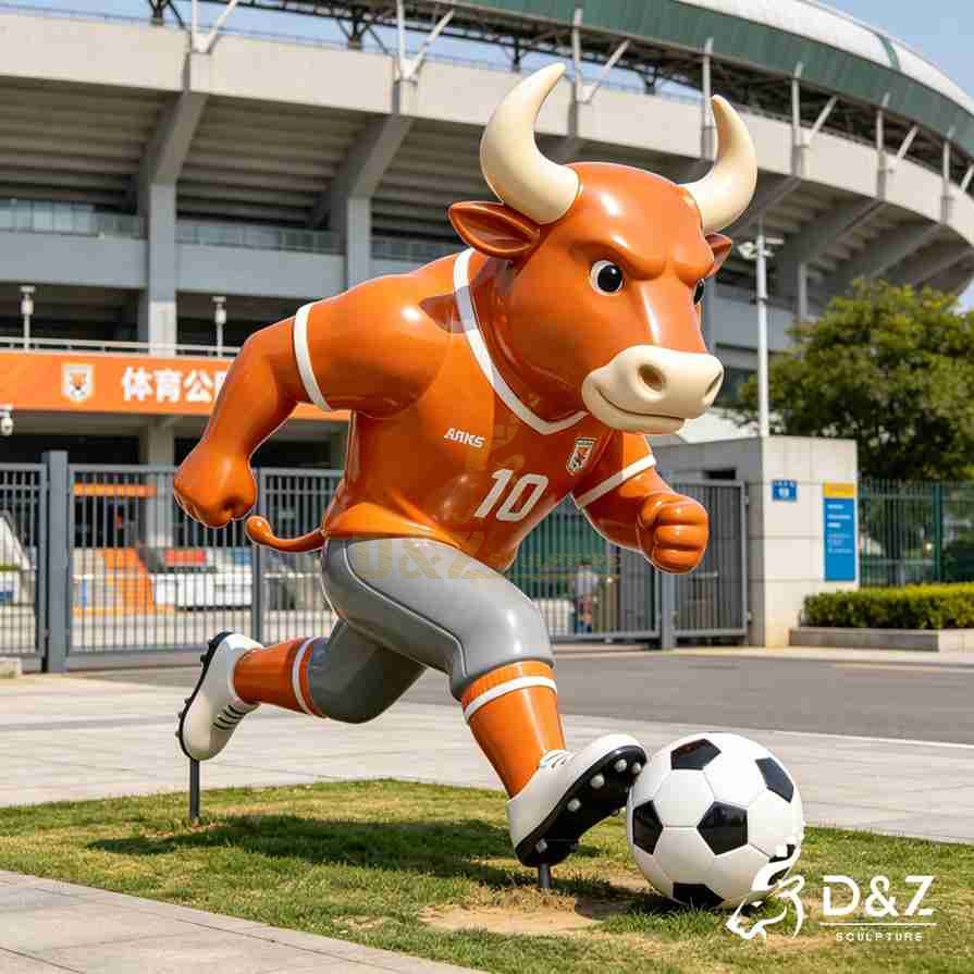 Metal Modern Bull Sculpture 3