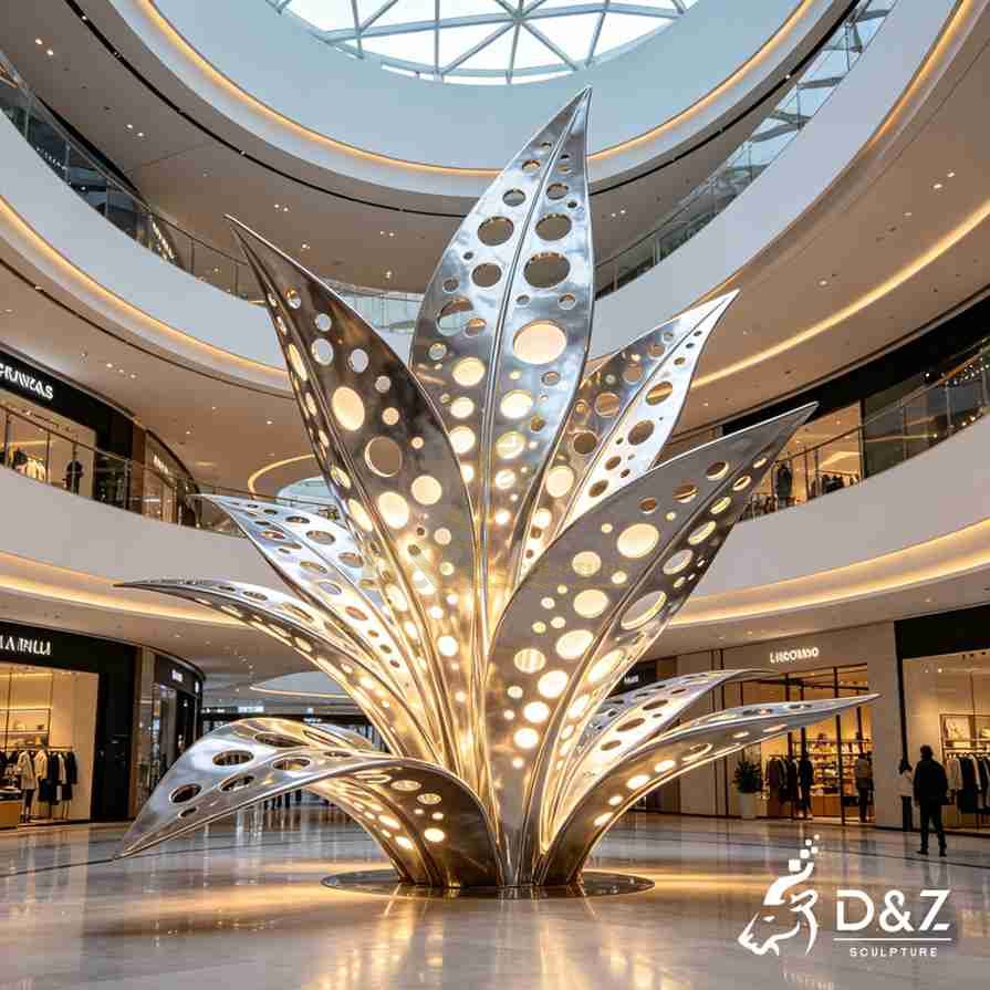 Large Metal Leaf Art Sculpture 2