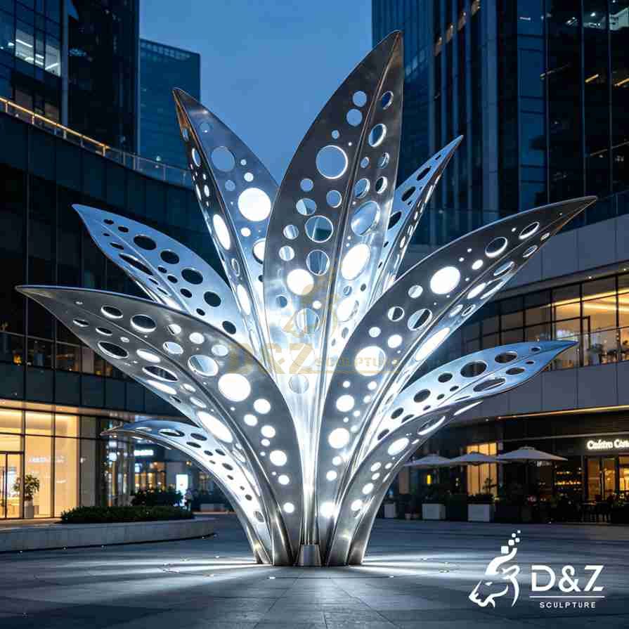 Large Metal Leaf Art Sculpture 4