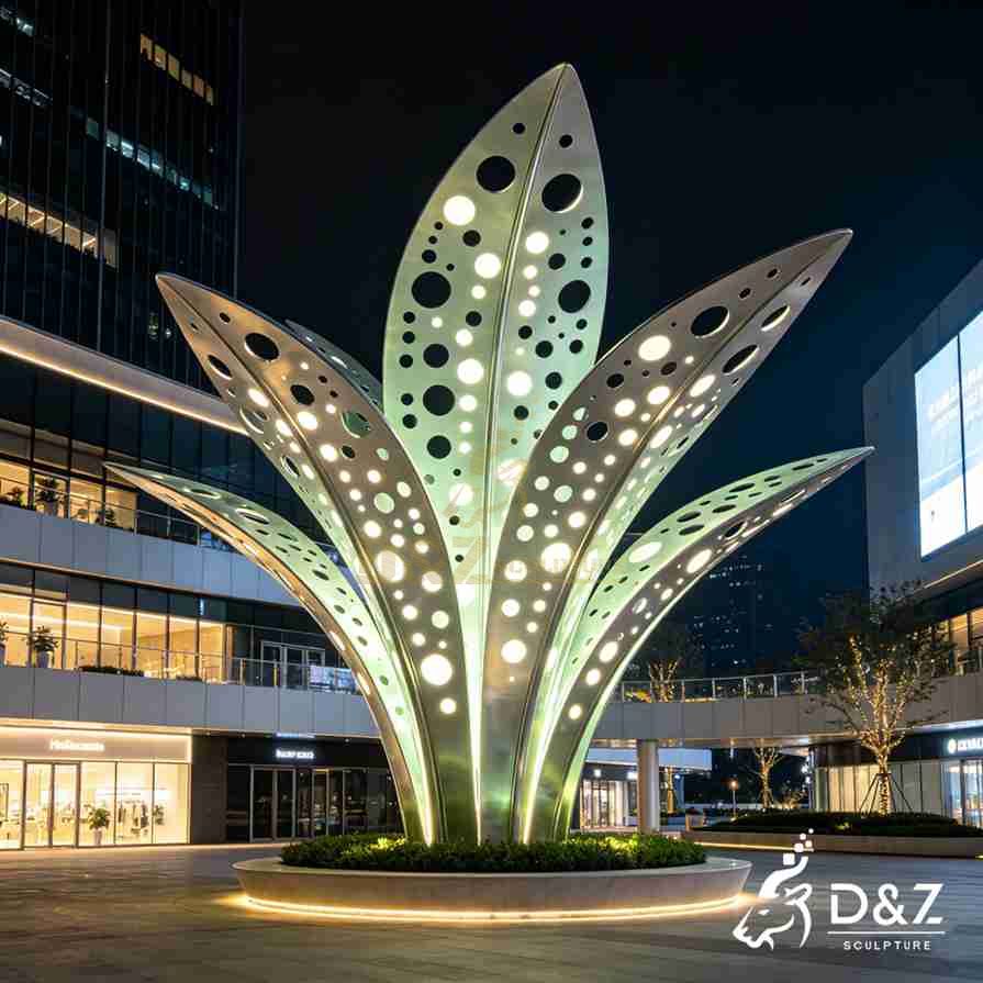 Large Metal Leaf Art Sculpture 6