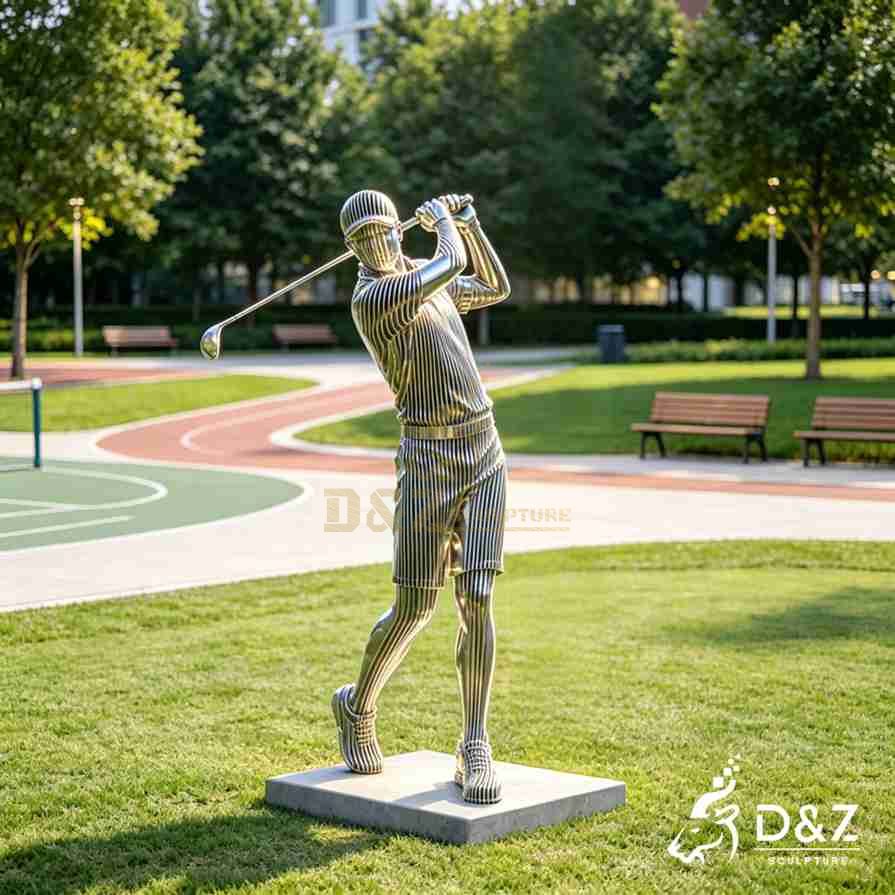Metal Golfer Sculpture 1