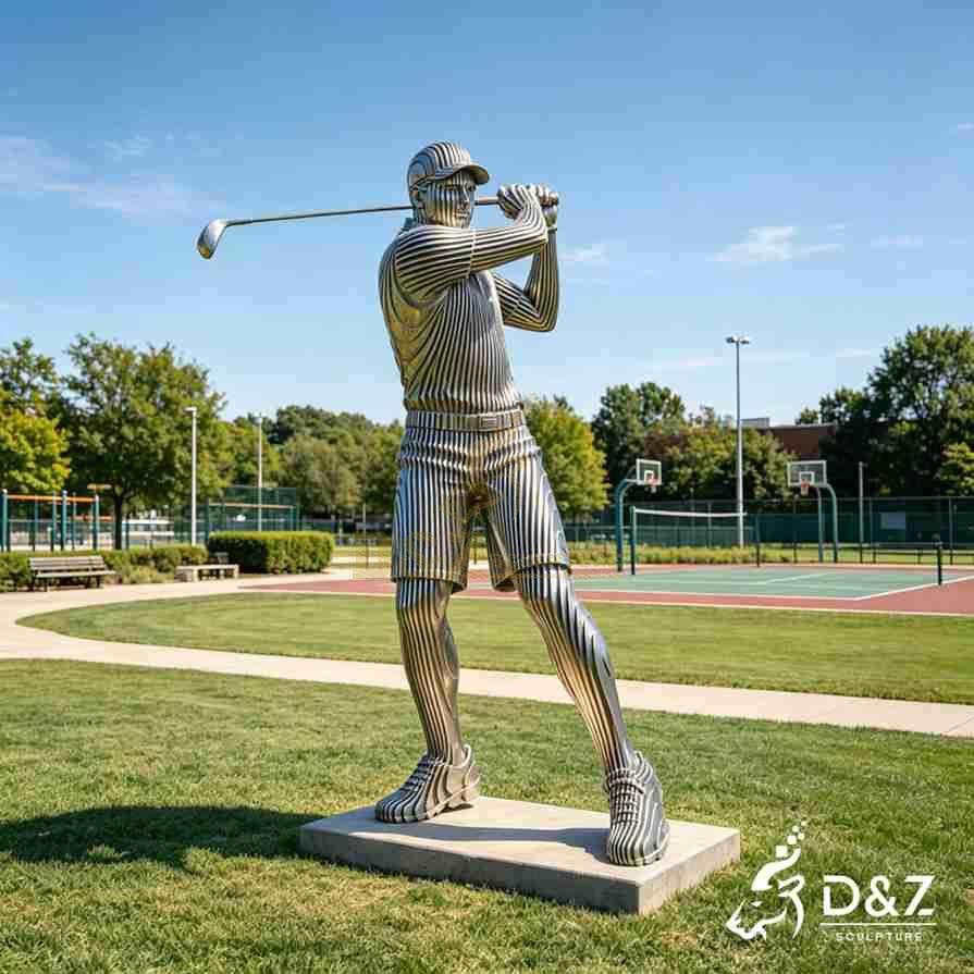 Metal Golfer Sculpture 5