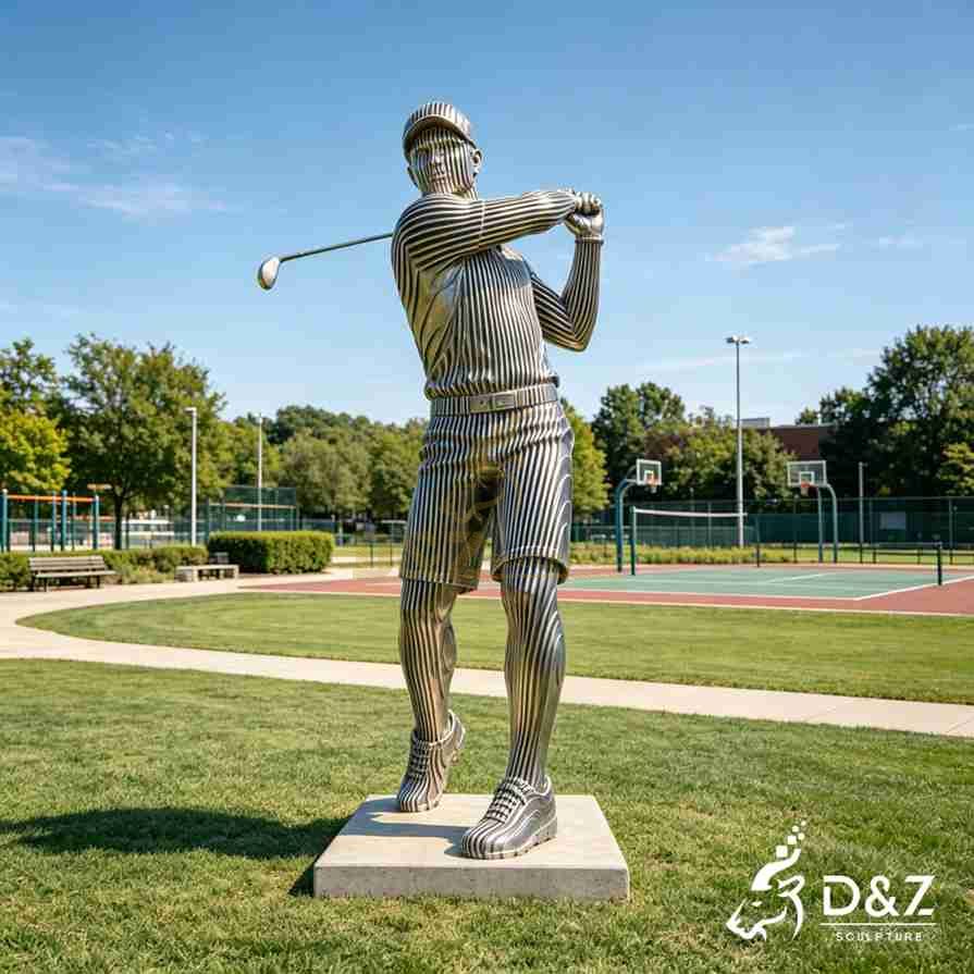 Metal Golfer Sculpture 6