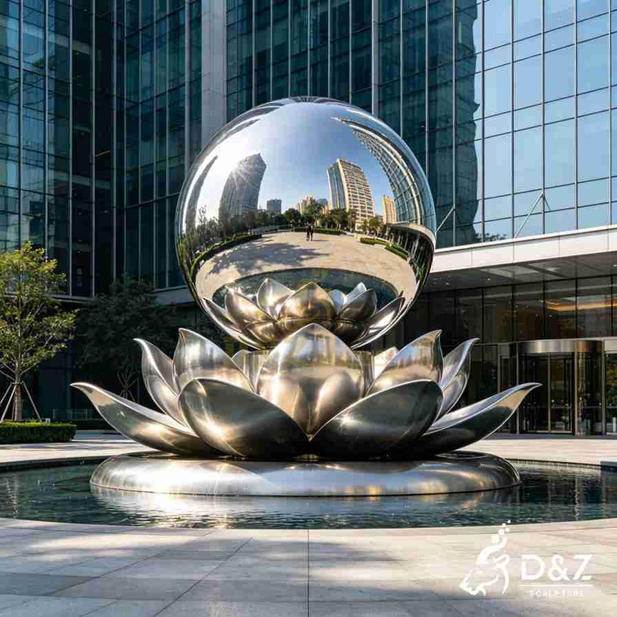 Metal lotus sculpture 1