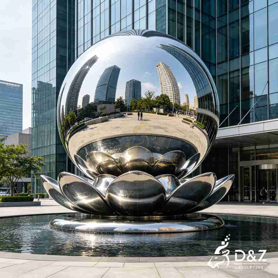 Metal lotus sculpture 5