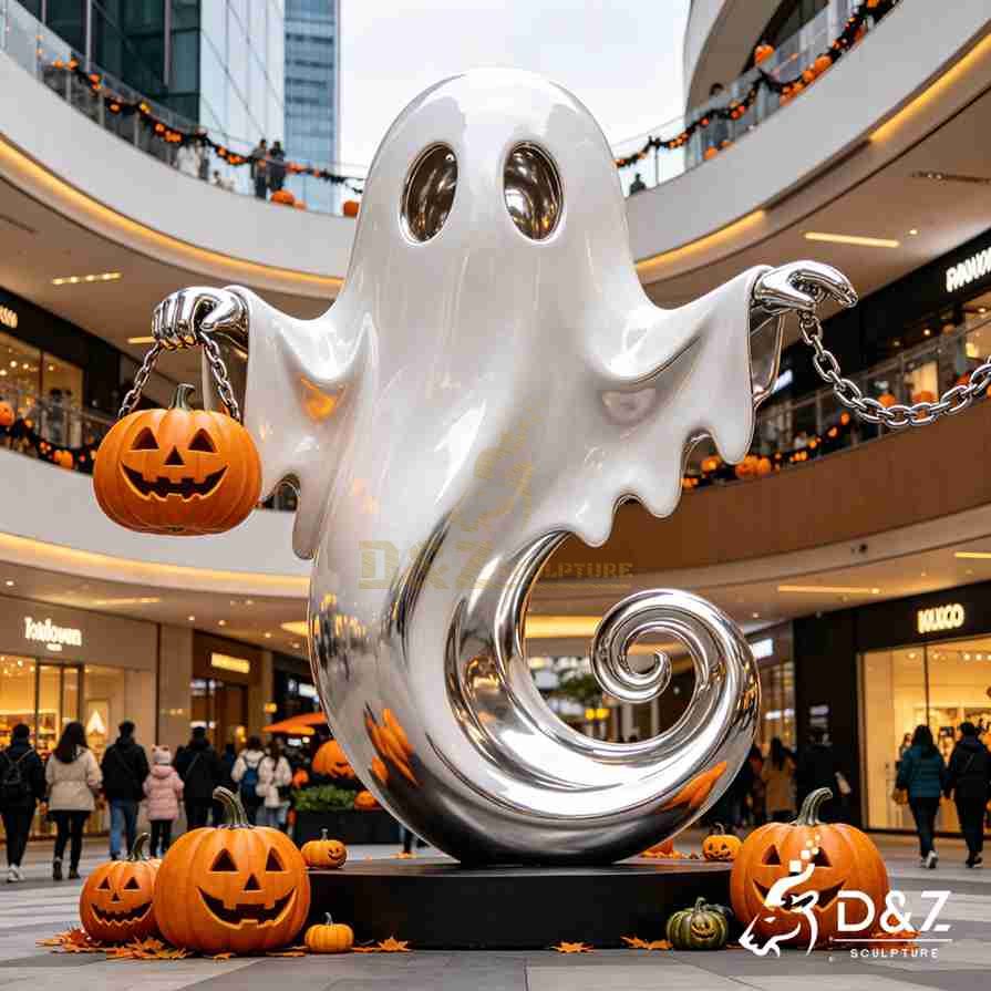 Metal Cartoon Ghost Sculpture 3