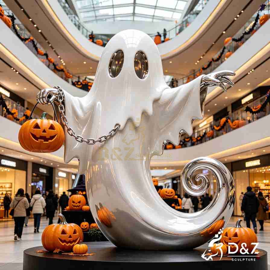 Metal Cartoon Ghost Sculpture 4