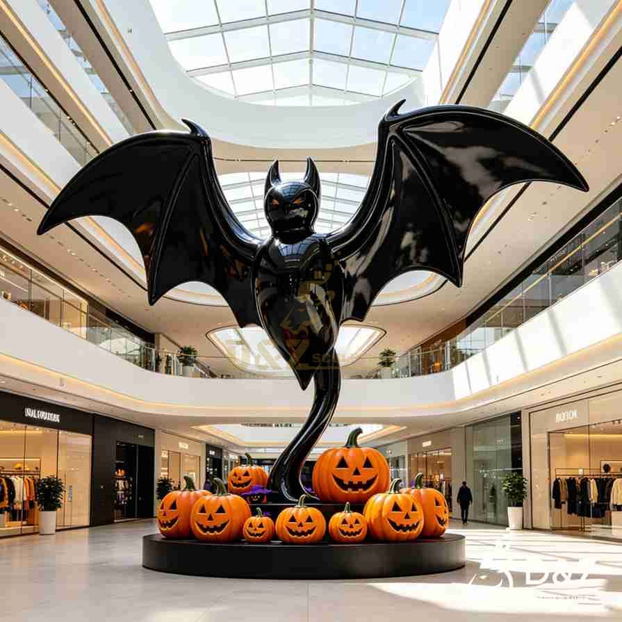 Black Metal Bat Sculpture 4