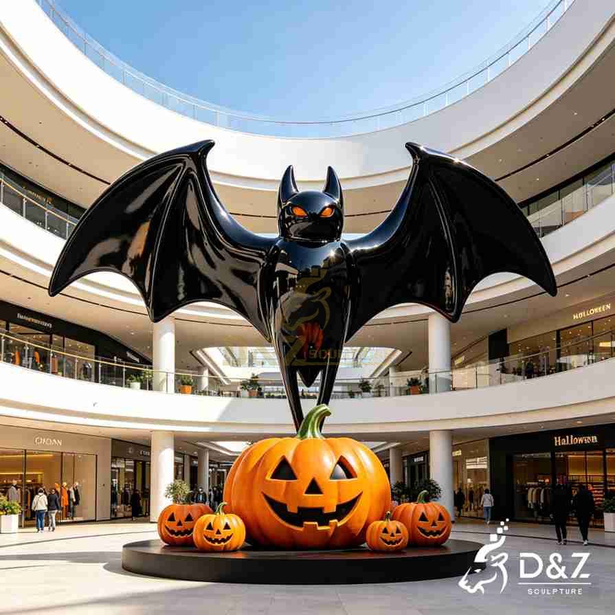 Black Metal Bat Sculpture 5