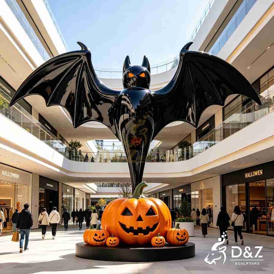 Black Metal Bat Sculpture 6