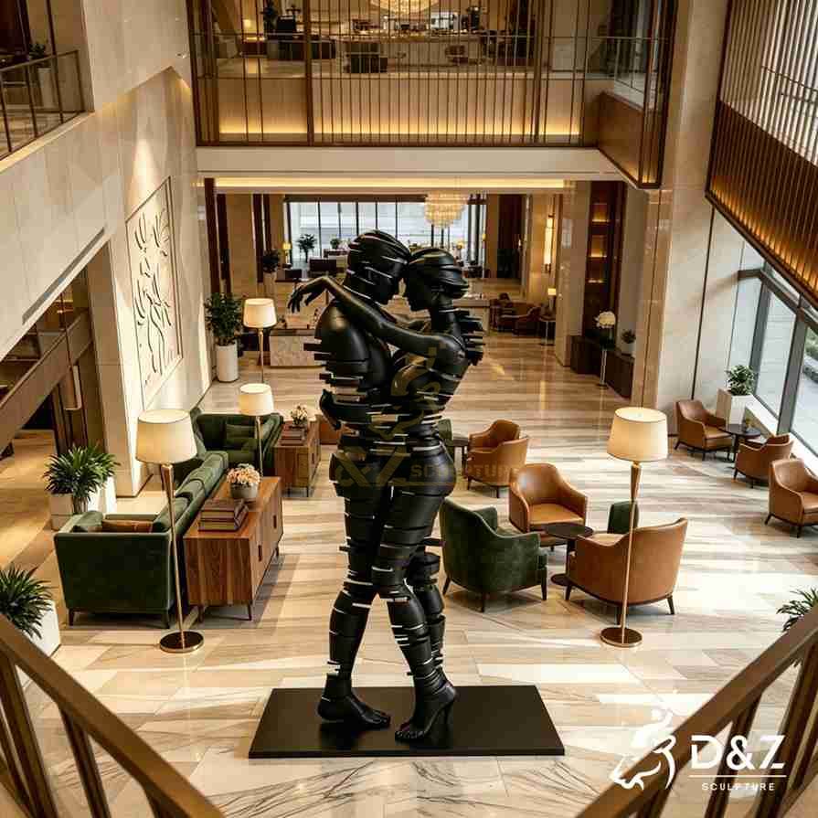 Abstract Lovers Embrace Sculpture 6