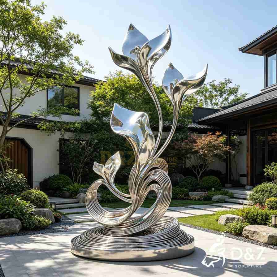 Large Metal Orchid Sculpture 3
