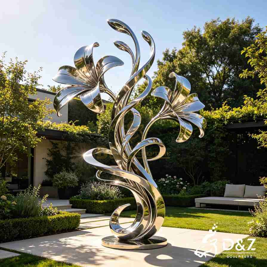 Large Metal Orchid Sculpture 4