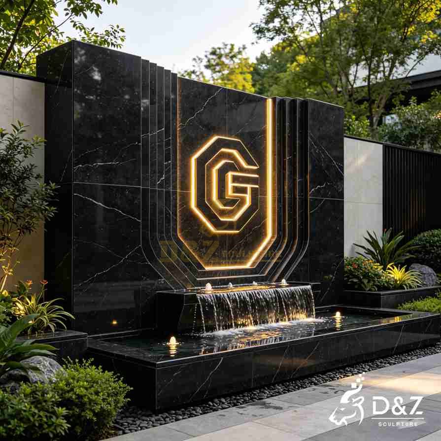 Black Marble Wall Fountain 6