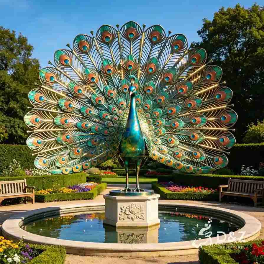 20-8 Large Bronze Animal Garden Statues: Classic Outdoor Decor