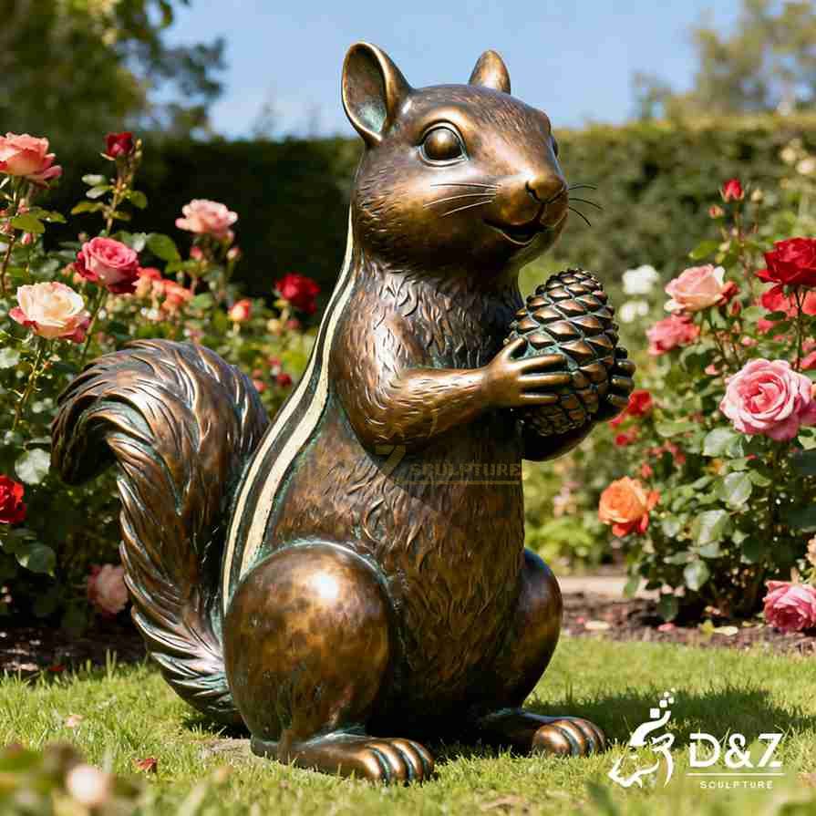 20-13 Large Bronze Animal Garden Statues: Classic Outdoor Decor