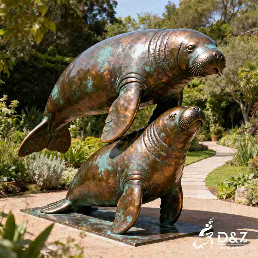 20-14 Large Bronze Animal Garden Statues: Classic Outdoor Decor