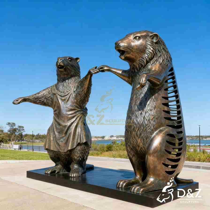 20-15 Large Bronze Animal Garden Statues: Classic Outdoor Decor