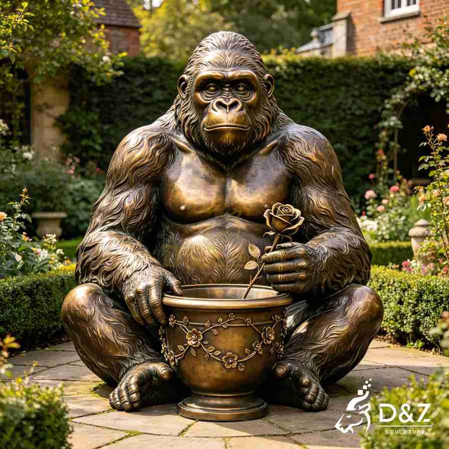 20-18 Large Bronze Animal Garden Statues: Classic Outdoor Decor