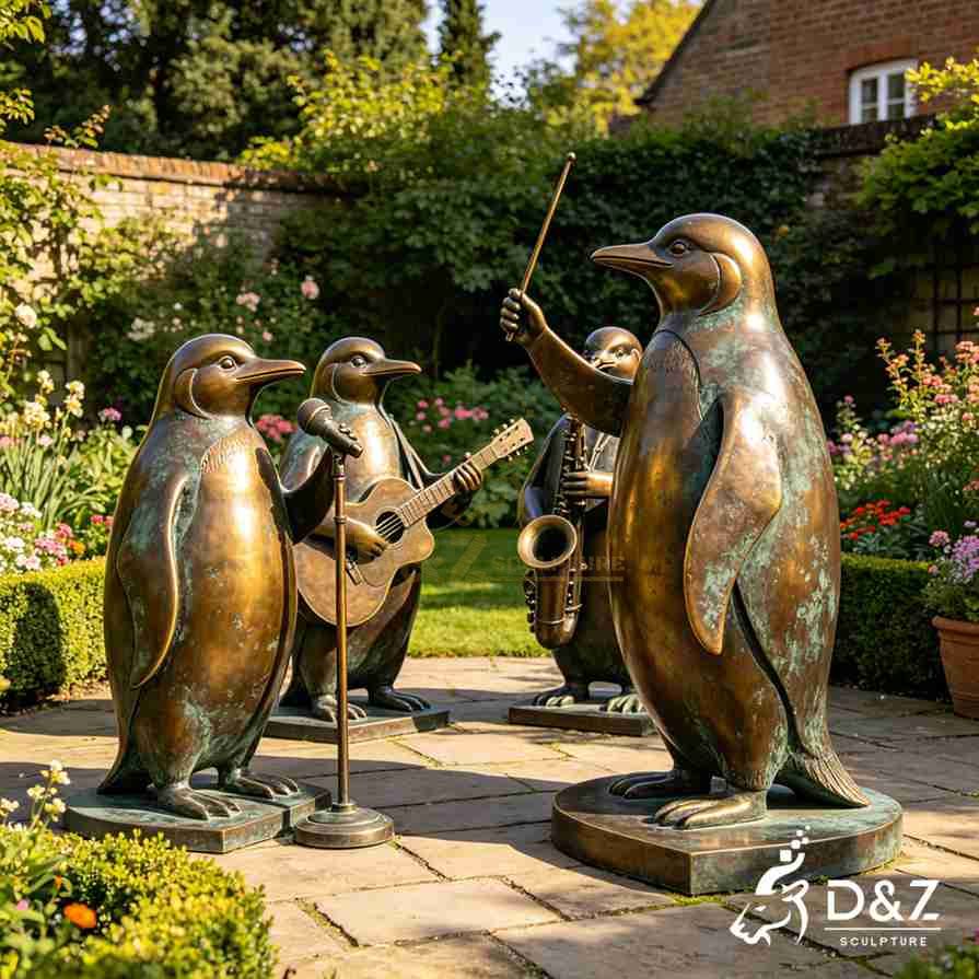 20-19 Large Bronze Animal Garden Statues: Classic Outdoor Decor