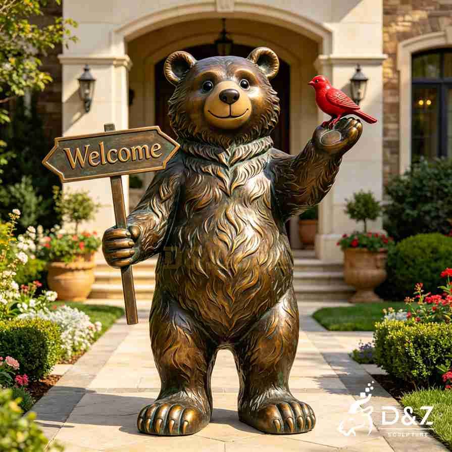 Welcome Bear Garden Statue 1