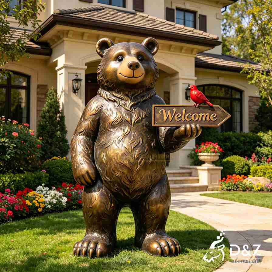 Welcome Bear Garden Statue 4