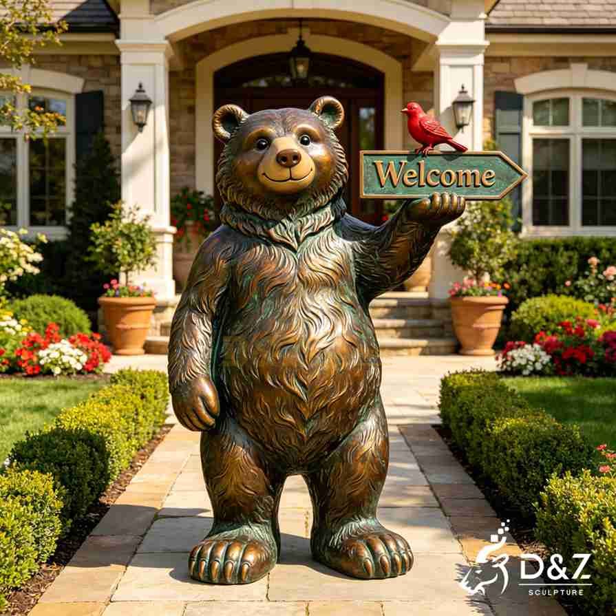Welcome Bear Garden Statue 5