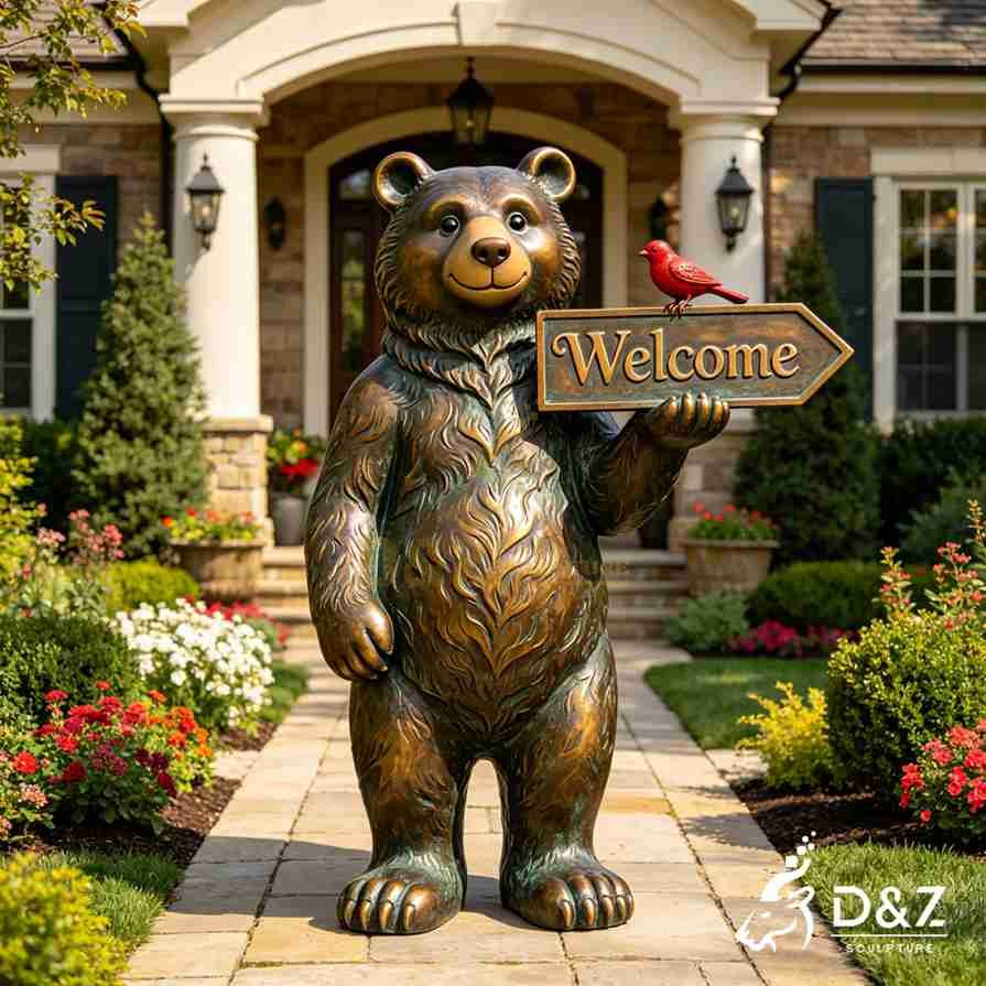 Welcome Bear Garden Statue 6