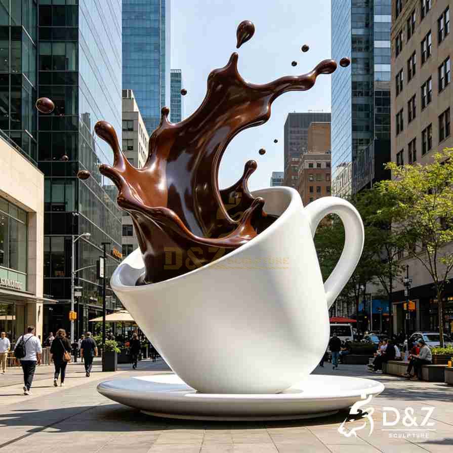 Metal Coffee Cup Sculpture 1