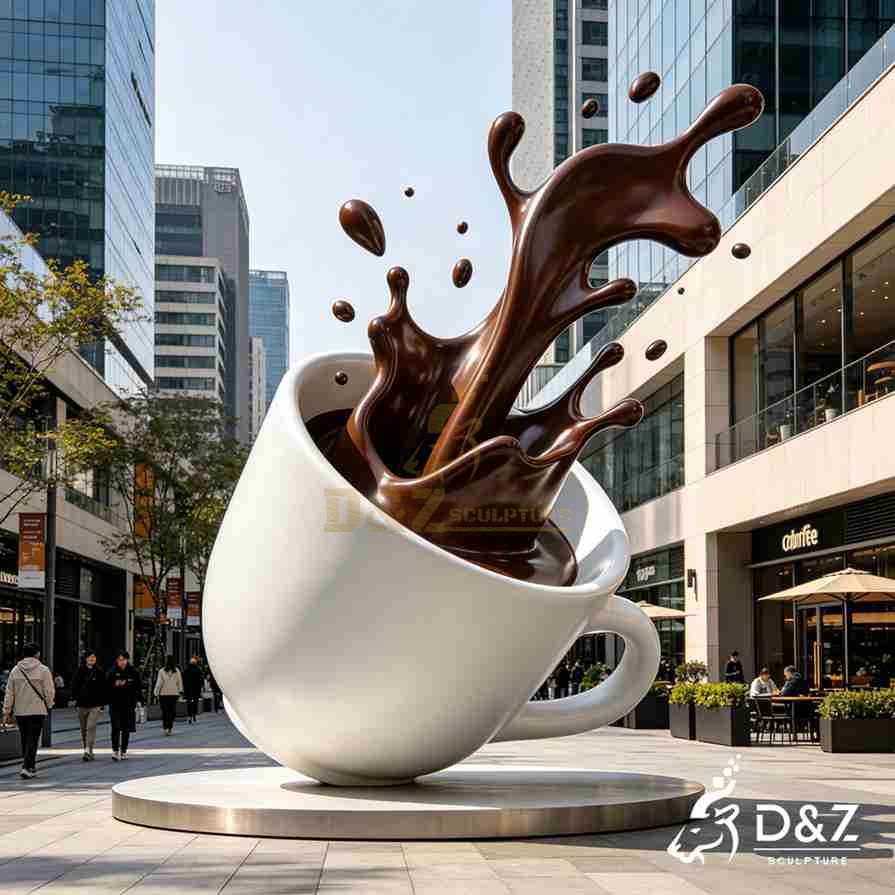 Metal Coffee Cup Sculpture 5