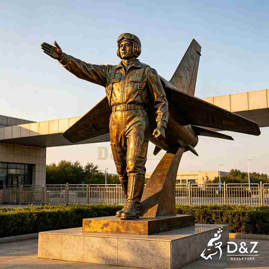 Bronze Pilot Statue 4