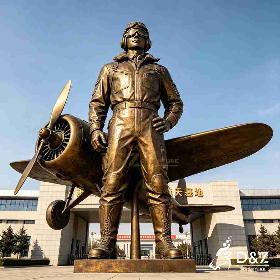 Bronze Pilot Statue 5