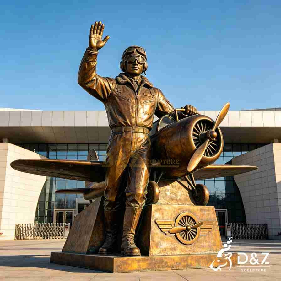 Bronze Pilot Statue 6