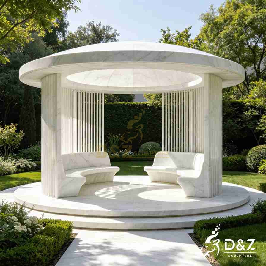 Marble Semi Enclosed Gazebo 3