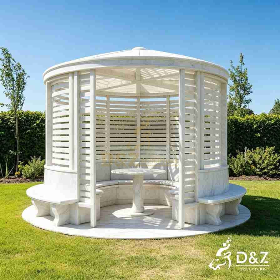 Marble Semi Enclosed Gazebo 4